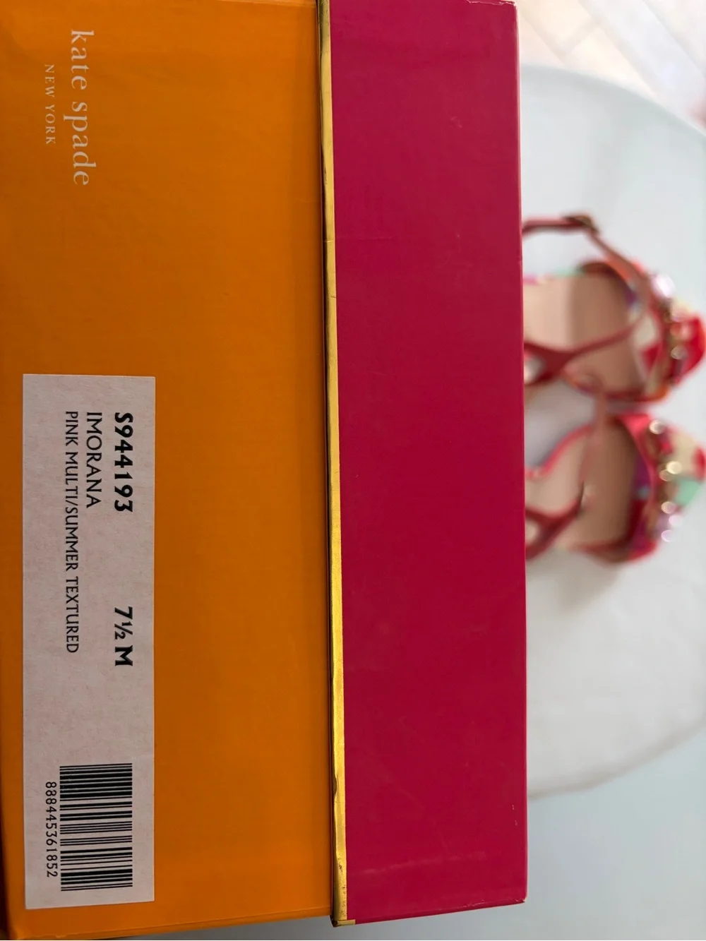 kate spade Pink Multicolor Jewel-Embellished Block Heel Sandals